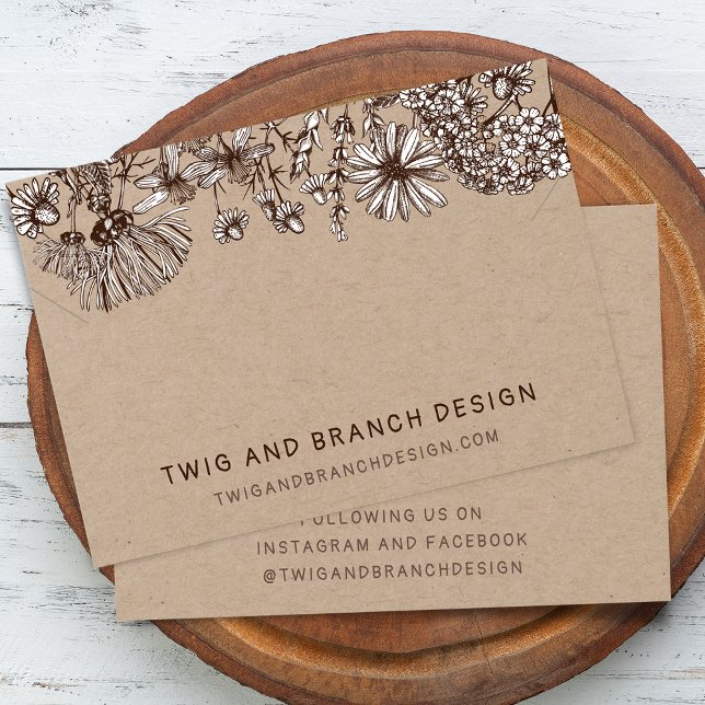 Carte d'affichage du collier de fleurs sauvages (Wild Flowers Necklace Bracelet Display Card)
