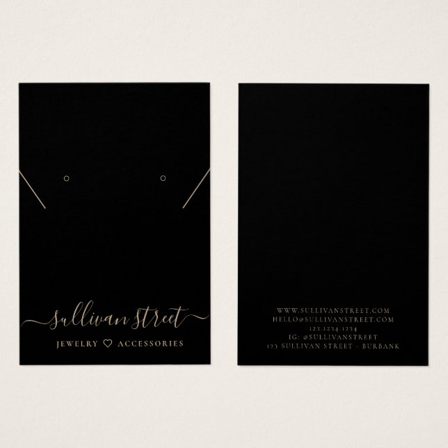 Carte d'affichage du collier d'oreilles en typogra (Devant & derrière)