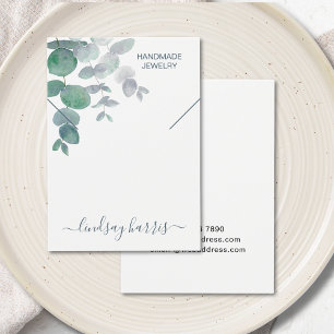 Carte d'affichage du collier Eucalyptus Aquarelle