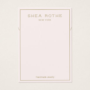 Carte d'affichage du collier rose clair