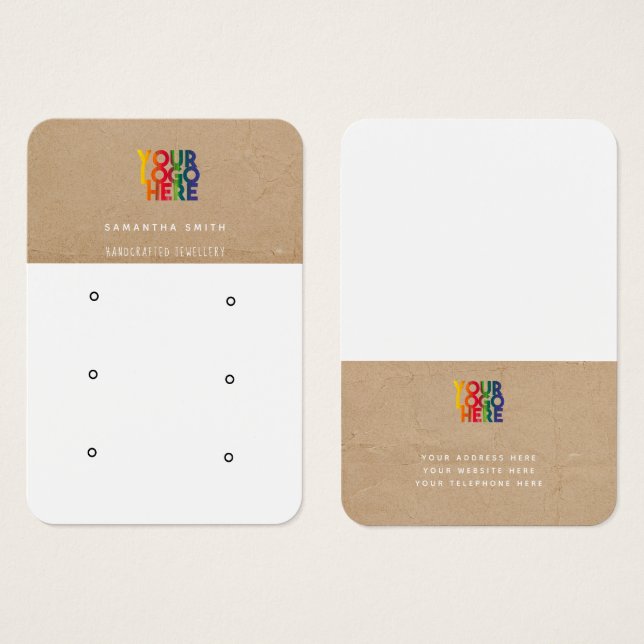 Carte d'affichage du logo d'entreprise Kraft Stud  (Devant & derrière)