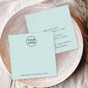 Carte d'affichage du logo personnalisé bleu aqua c