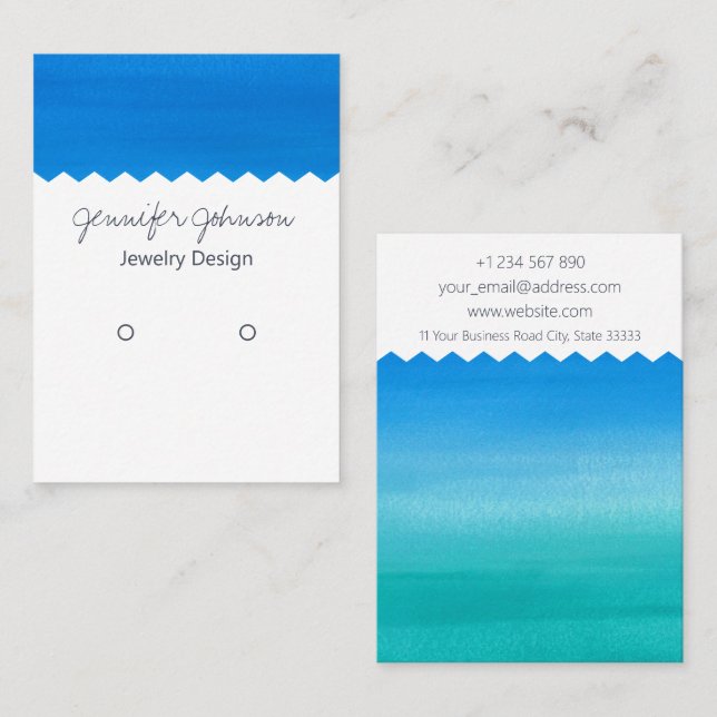 Carte d'affichage du support d'oreille motif aquar (Devant / Derrière)