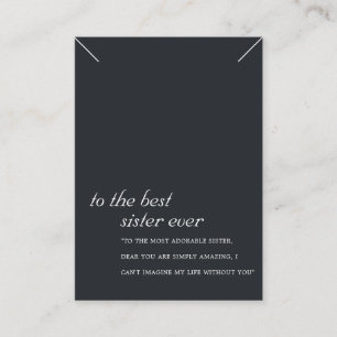 CARTE D'AFFICHAGE D'UN CADEAU DE SOEUR NOIR ET BLA