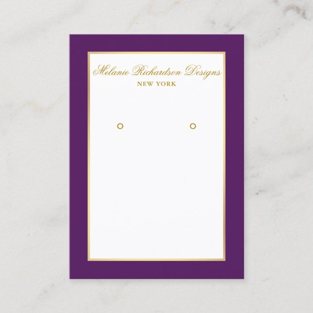 Carte d'affichage Earring Gold et Purple (Devant)