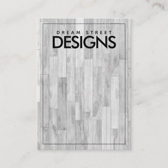 Carte d'affichage en bois gris minimal (Devant)