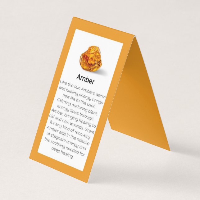 Carte d'affichage en cristal d'ambre signifiant bi (Devant)