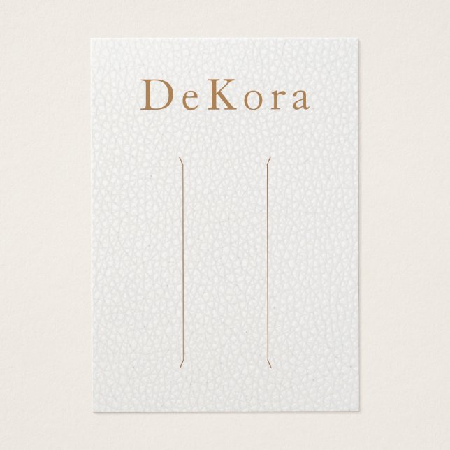 Carte d'affichage en cuir blanc à vis multiples (Devant)