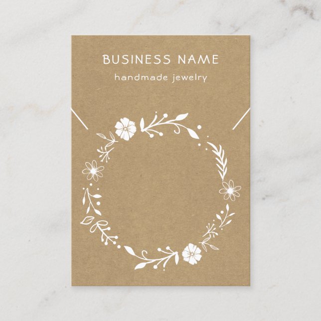 Carte d'affichage en Kraft Rustic Floral Wreath (Devant)