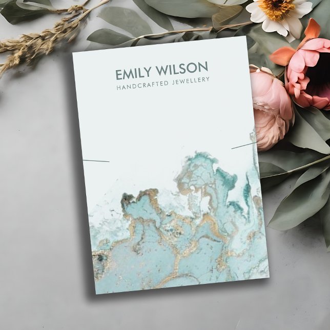 CARTE D'AFFICHAGE EN MARBRE D'OR BLEU AQUA (Créateur téléchargé)