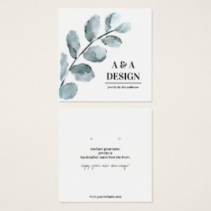 Carte d'affichage Feuilles d'aquarelle pour bijoux