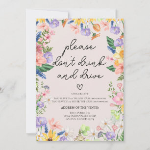 Carte d'affichage fleur sauvage Spring Ne pas boir