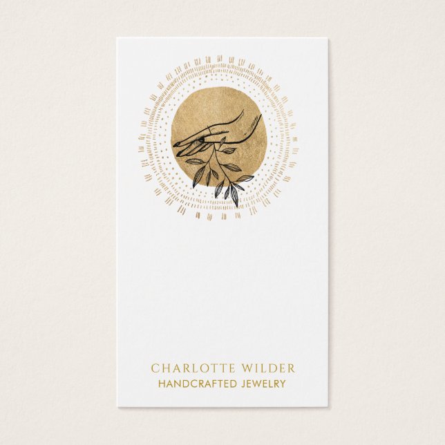 Carte d'affichage Gold Sun Et Hand Faux Foil Bijou (Devant)