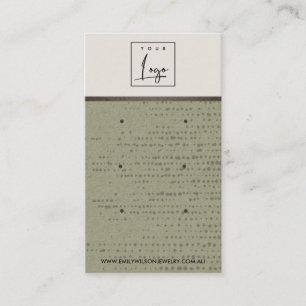 CARTE D'AFFICHAGE GREEN KRAFT WHITE DOT 3 STUD EAR