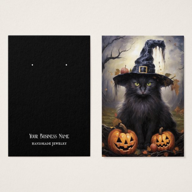 Carte d'affichage Halloween Cat Earring (Devant & derrière)