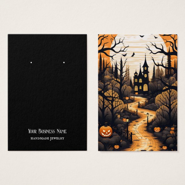 Carte d'affichage Halloween Haunted House (Devant & derrière)
