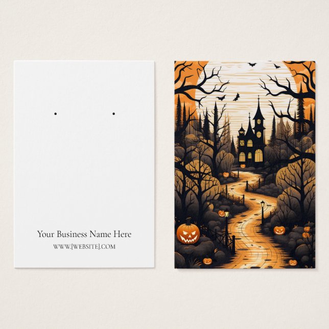 Carte d'affichage Halloween Haunted House (Devant & derrière)