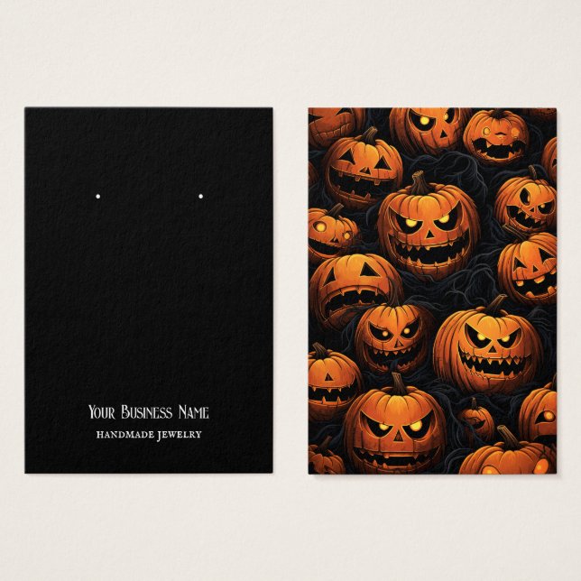 Carte d'affichage Halloween Jackolantern oreille (Devant & derrière)