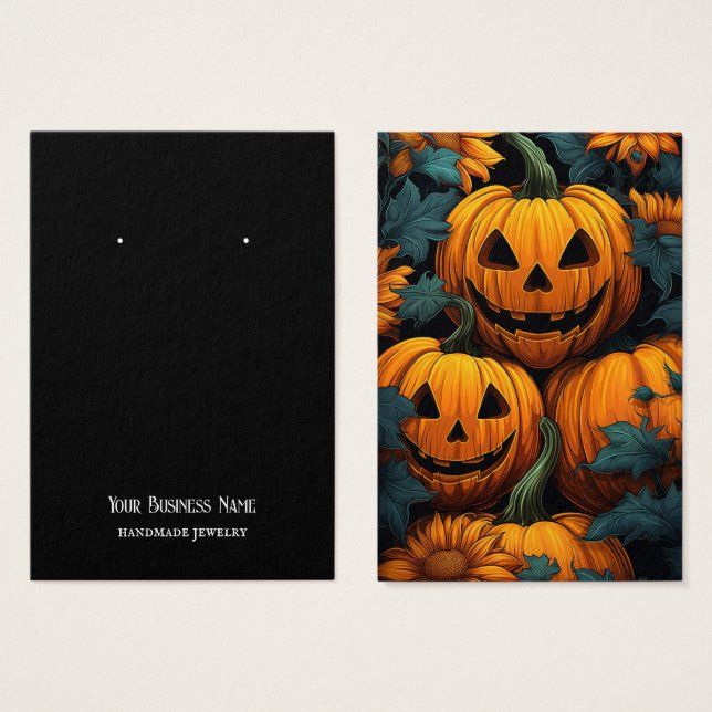 Carte d'affichage Halloween Jackolantern oreille (Devant & derrière)