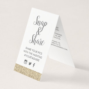 Carte d'affichage Hashtag Gold Sparkly Parties sci