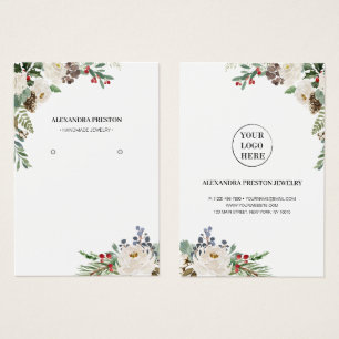 Carte d'affichage Holly Berries Floral Holiday