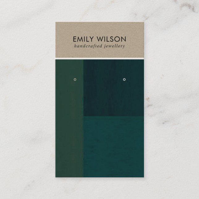 CARTE D'AFFICHAGE KRAFT GREEN COULEUR BLOCK STUD (Devant)