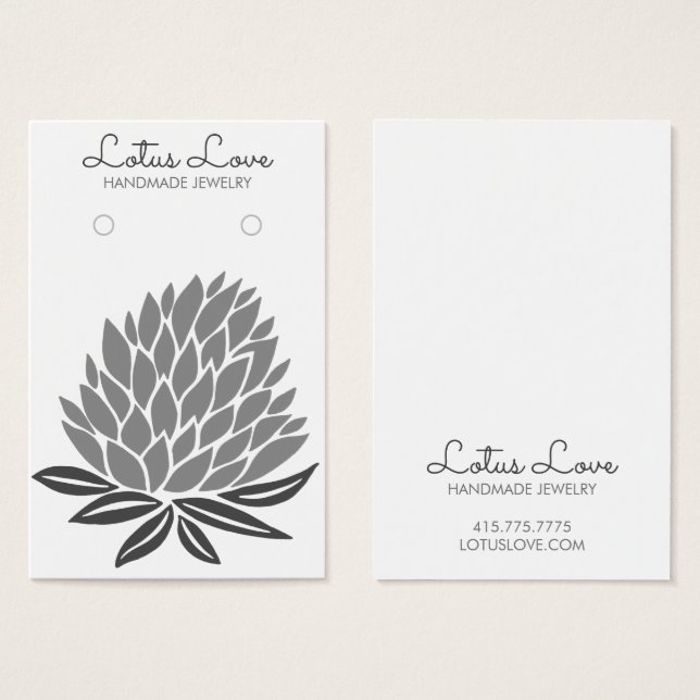 Carte d'affichage Lotus Flower Earring Collier Bij (Devant & derrière)