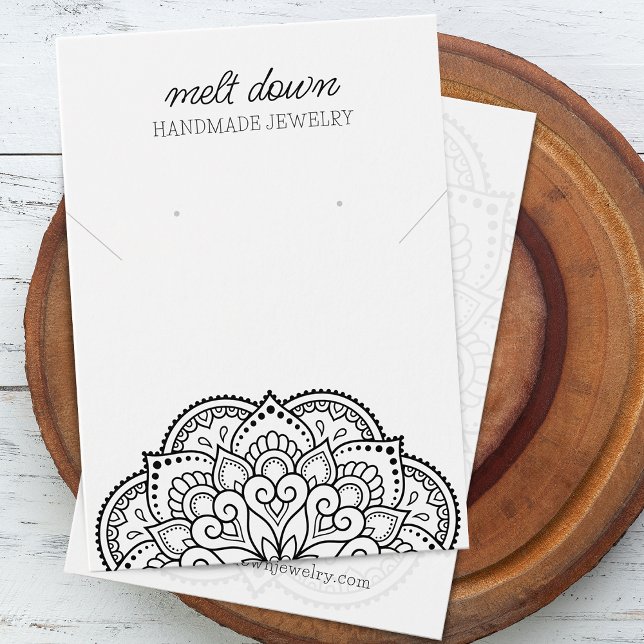 Carte d'affichage Mandala Earring Collier Bijoux (Mandala Earring Necklace Jewelry Display Card)