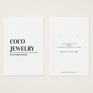 Carte d'affichage minimaliste pour bijoux à oreill