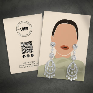 Carte d'affichage minimaliste pour bijoux en crème