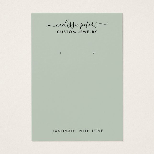 Carte d'affichage moderne à bijoux en vert (Devant)