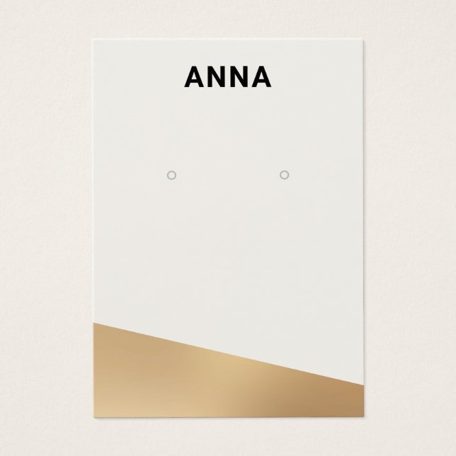 Carte d'affichage moderne bijoux en or blanc (Devant)