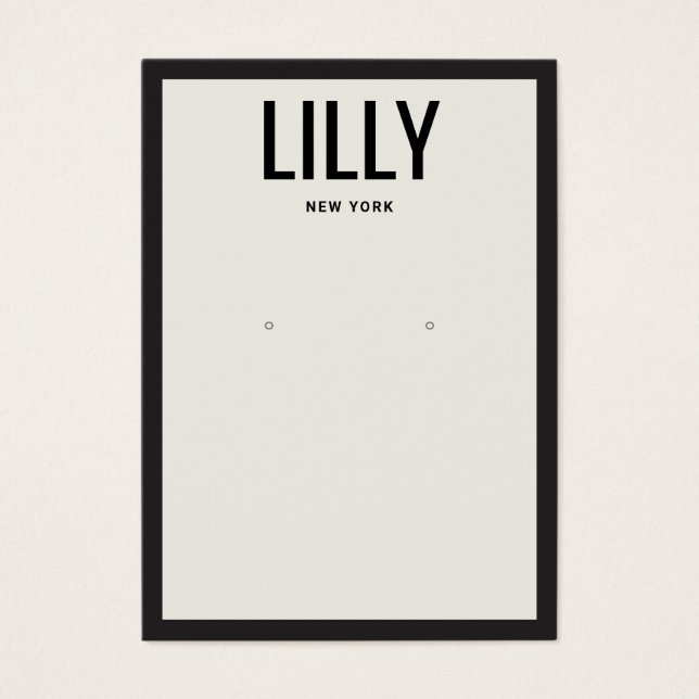 Carte d'affichage moderne Black Off White Bordure (Devant)