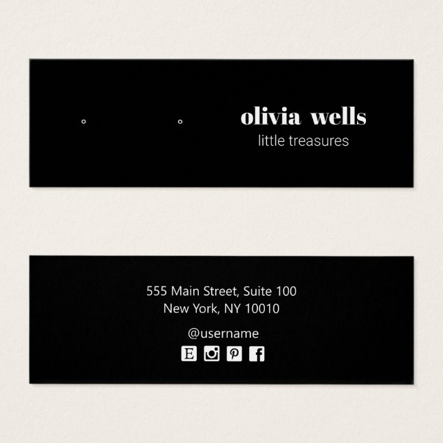 Carte d'affichage moderne Black Stud (Devant & derrière)