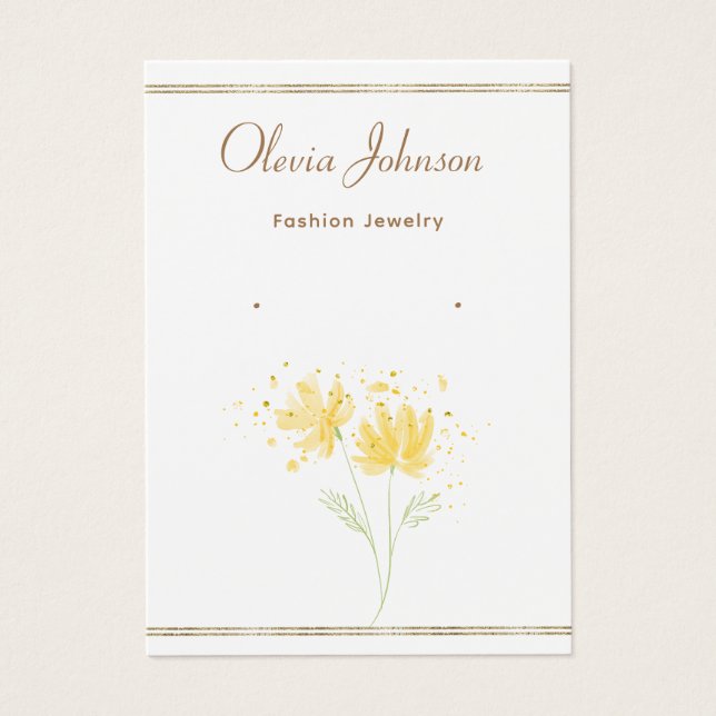 Carte d'affichage moderne chic Black and Gold (Devant)