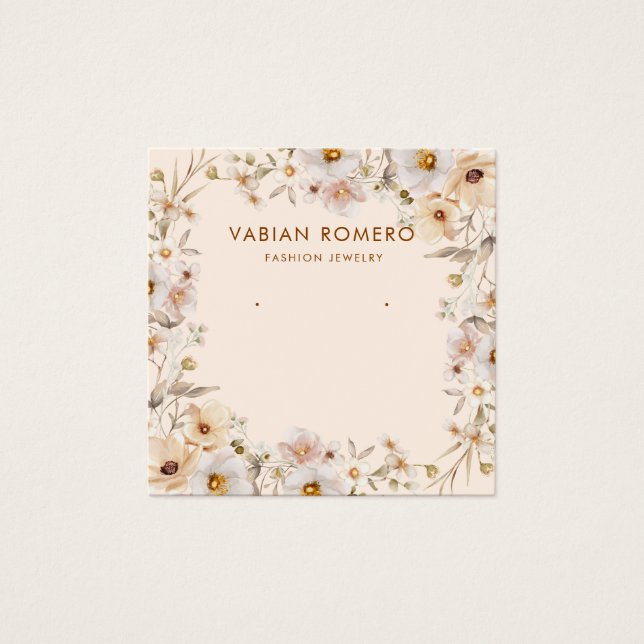Carte d'affichage moderne élégant bijoux floraux (Devant)