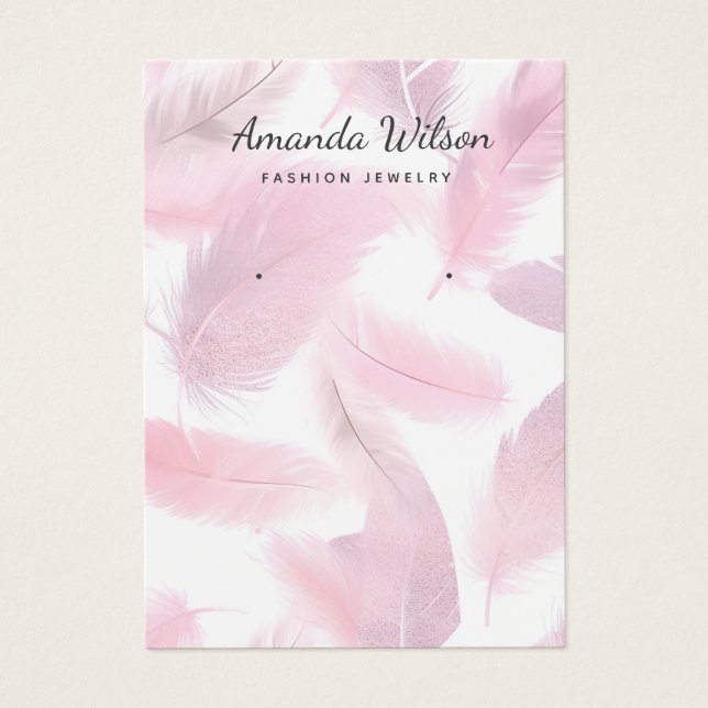 Carte d'affichage moderne simple bijoux rose (Devant)