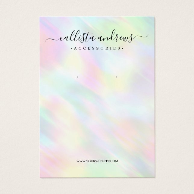 Carte d'affichage Pastel Holographique Arc-en-ciel (Devant)