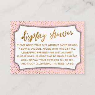 Carte d'affichage Pastel Pink & Gold Confetti