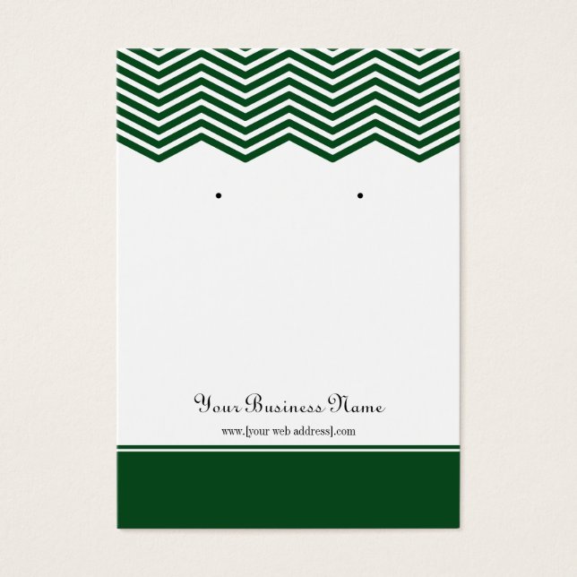 Carte d'affichage personnalisée Chevron Vert foncé (Devant)