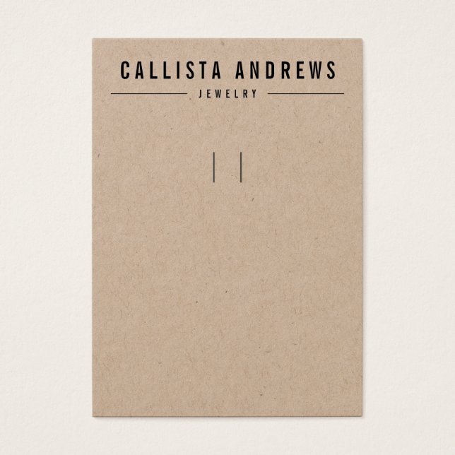 Carte d'affichage Porte - clé papier Kraft simple (Devant)