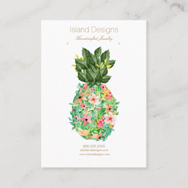 Carte d'affichage pour bijoux à ananas (Devant)