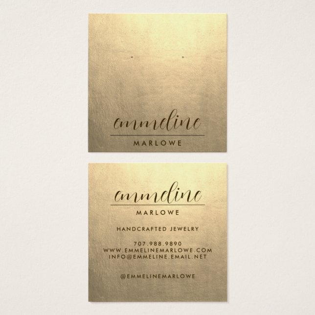 Carte d'affichage pour bijoux à oreille minimalist (Devant & derrière)