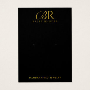 Carte d'affichage pour bijoux à oreille noire Mono