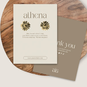 Carte d'affichage pour bijoux d'oreille beige mode