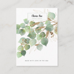 Carte d'affichage pour bijoux en feuille d'or luxu