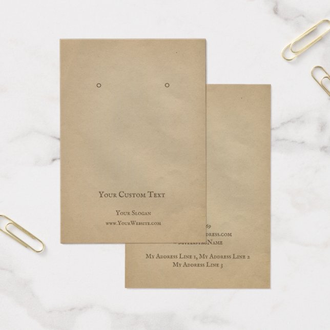 Carte d'affichage pour bijoux, Kraft Art Brown (Bureau)