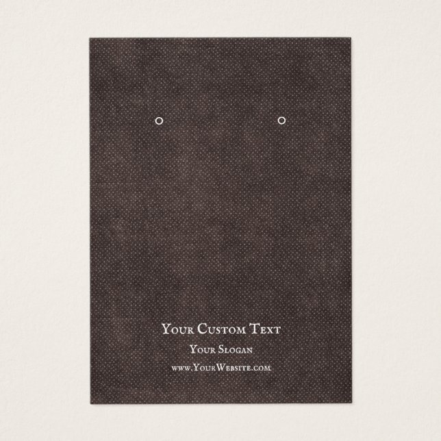 Carte d'affichage pour bijoux, Kraft foncé rustiqu (Devant)