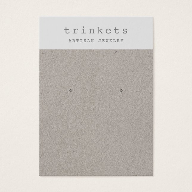 Carte d'affichage pour bijoux Kraft simple (Devant)