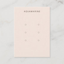 Carte d'affichage pour bijoux rose pâle